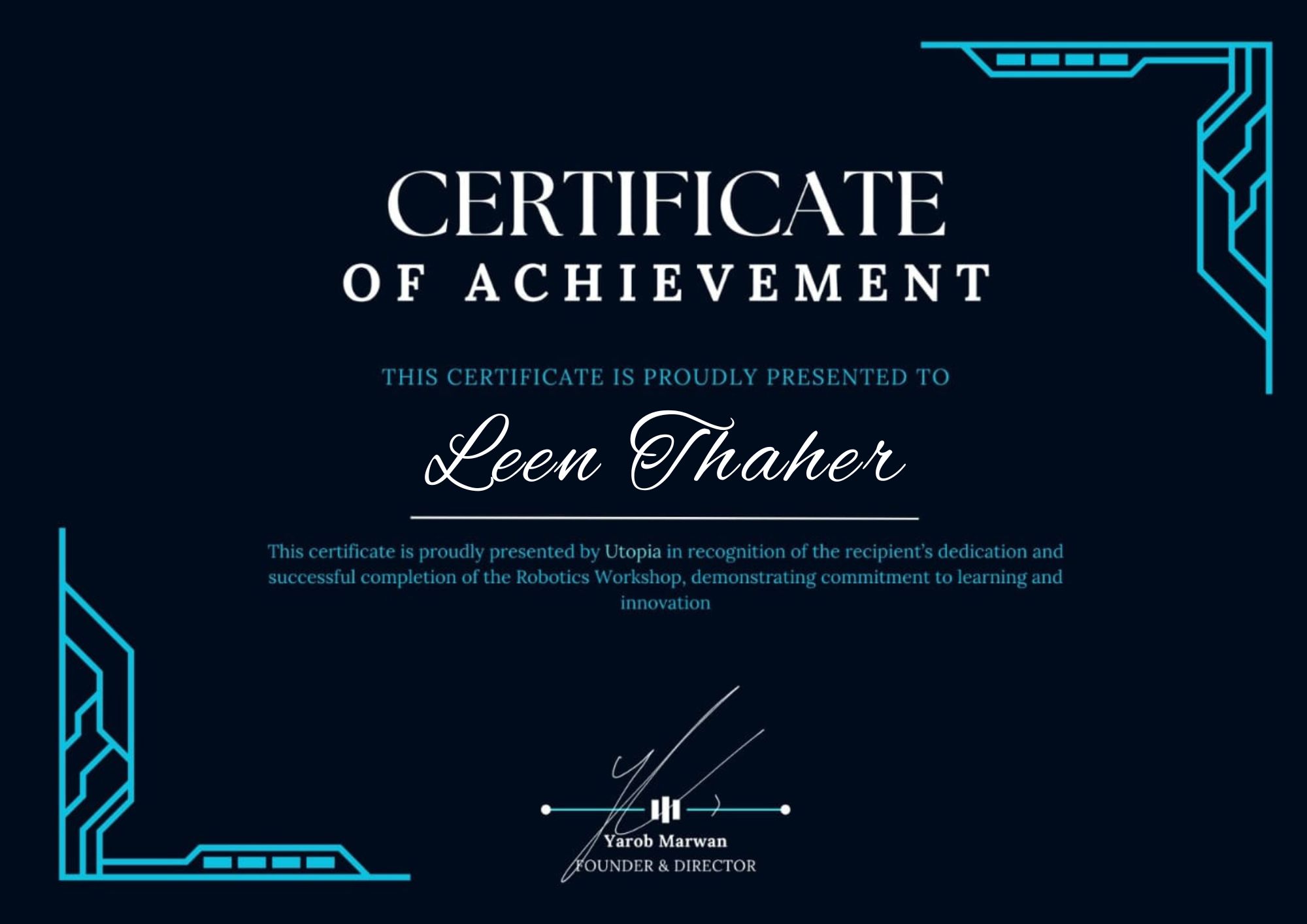 Robotics Certificate